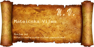 Mateicska Vilma névjegykártya